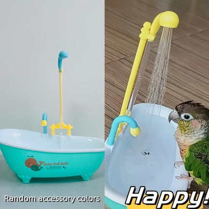 Random Color Bird Bath Tub, Cute Shower Box, Bathing Tub Container, Bird Cage Accessories for Small Medium Long Tail Parrots Cleaning Supplies