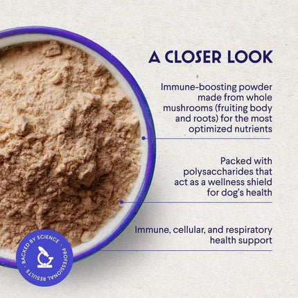 Turkey Tail Mushroom Powder for Dogs - USDA Certified - for Lumps & Bumps, Immunity, Respiratory, Digestion & Cellular Health - Made by Wonderpaws