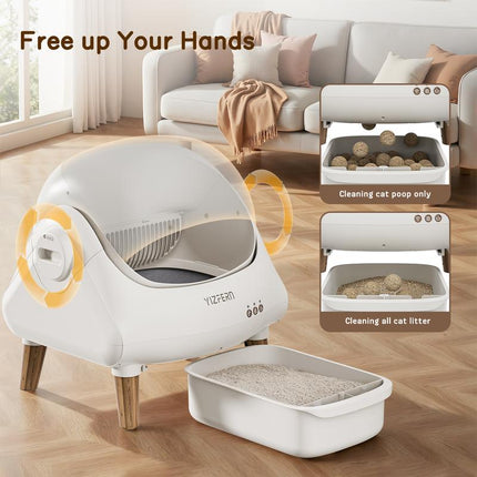 YIZFERN Smart Self-Cleaning Cat Litter Box APP Controlled Multi-Cat Safe Litterbox with Dual Safety System & Triple Odor Control Technology