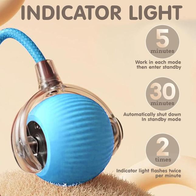 Upgraded Version 2025 Intelligent Interactive Electric Cat Toy Ball Indoor - Automatic Wake-Up Function, Automatic Rolling, Super Avoiding Sensitive Obstacles, Releasing Unlimited Cat Entertainment (Blue)