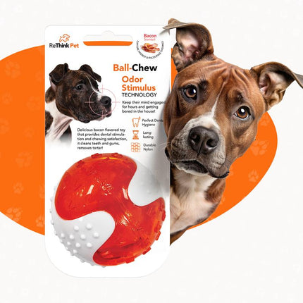 Rethink Pet Bacon Scented Ball Chew Toy, Durable and Fun Dog Toy Ball