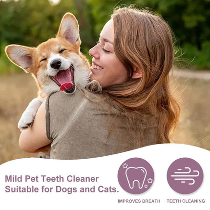 Niwedah Pet Dental Cleaning Powder - 30 Scoops for Dogs - Reduces Plaque & Improves Breath - Natural Herbal Blend & Postbiotics - Safe & Easy to Use