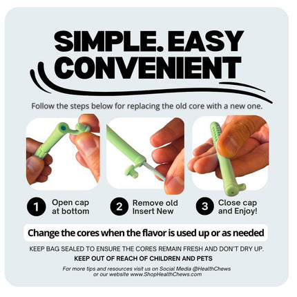 3 Flavors Chewable Breath Sticks with Essentialoils, Portable, Natural Proprietary Fragrances Oralsilicone Oral Silicone Gift Long Lasting