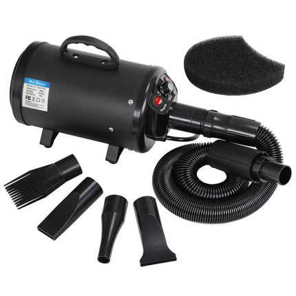 NOVA Dog Hair Dryer 2400W Professional Pet Grooming Dryer Adjustable Speed W/4 Nozzles