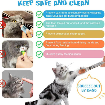 4 Pack Cat Strip Feeder Spoon Cat Wet Treats Dispense Spoon, Cat Stripe Squeeze Spoon, Pet Supplies Cat Food Spoon for Cat Liquid Snack Lickable Cat Feedingcat Bar Squeeze Spoon | | Multifunctional Lickable Wet Cat Treat Dispenser Spoon for Cats