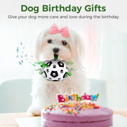 Interactive Dog Toys to Keep Them Busy, Automatic Jumping Moving Dog Balls with 66 Songs & Voice Recorder, Remote Control, Plush Soccer Ball Cover with 7 Ropes, Dog Enrichment Toys for Puppy Small Medium Dogs