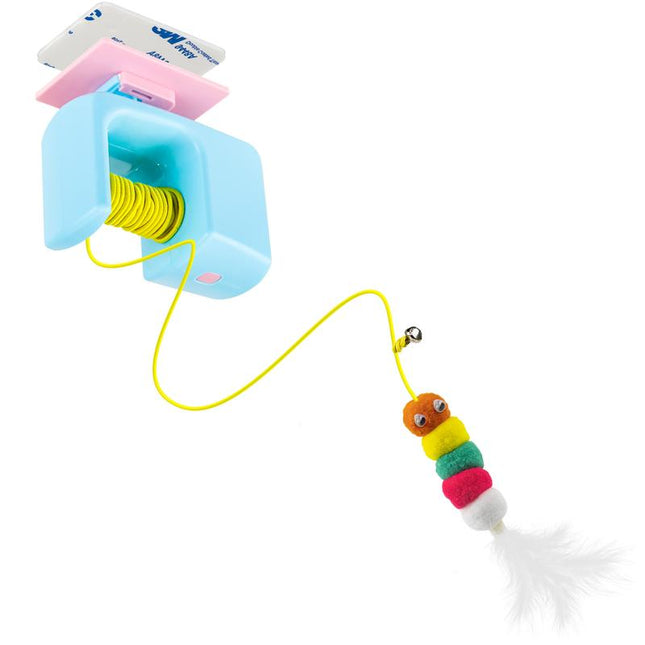 SPOVEN Pet Stress Relief Toys for Cats,Rechargeable Interactive Hanging Door Cat Toy, Automatic Electric Flying Bird Cat Toy for Hunting Exercising Eliminating Boredom, for All Breeds