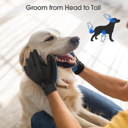 A+Pet Hair Remover Glove - Gentle Pet Grooming Glove Brush - Deshedding Glove - Massage Mitt with Enhanced Five Finger Design - Perfect for Dogs & Cats with Long & Short Fur - 1 Pack (Right-Hand), Removal Cleaning Tools