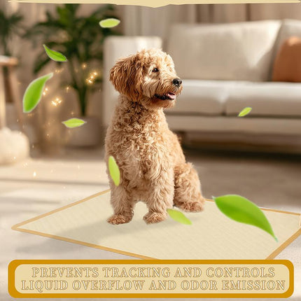 HUSHPET Puppy Pee Pads 17.7"X23.6"-40 Count | Dog Pee Training Pads Bamboo Pulp Material Super Absorbent & Leak-Proof | Added Activated Carbon, Safe Deodorization. Disposable Pet Piddle and Potty Pads for Puppies | Dogs | Cats | Rabbits Male Wraps