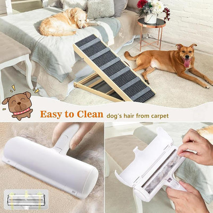 【September Restock】Aowos Dog Ramp for Bed, Folding Wooden Pet Ramp for Small Large Dogs Cats, 7 Adjustable Height from 10.8" to 26.6", Portable Stable Dog Pet Steps for Car Couch High Bed, Supports up to 200Lbs