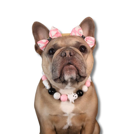 Mini Pink Double Bows - Halloween Bows for Dogs - Dog Hair Accessories