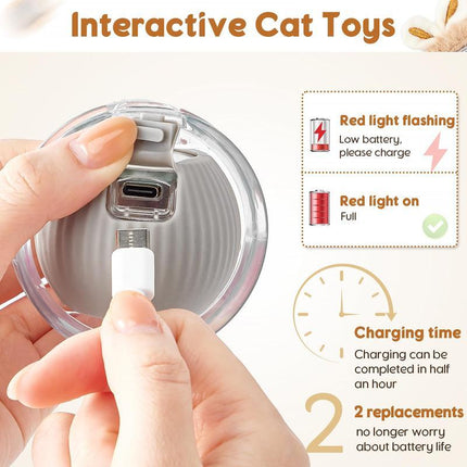 Cat Interactive Toy, Hidden & Seeking Game Mat with Moving Ball, Indoor Interactive Cat Toy, Perfect Cat Kick Toy, Bring Endless Fun