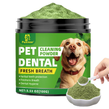 Probiotics Dental Powder for Dogs Pet Dental Cleaning Powder for Dogs & Cats – Removes Tartar & Stains, Freshens Breath, Natural Oral Care Toothpaste Alternative
