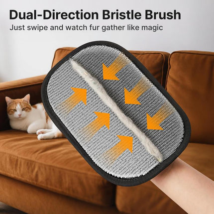 Potaroma Reusable Pet Hair Removal Glove – Electrostatic Dog Cat Fur Remover Mitt Tool for Clothes, Furniture, Couch, Carpet, Curtain, & Bedding– Durable Mesh Design
