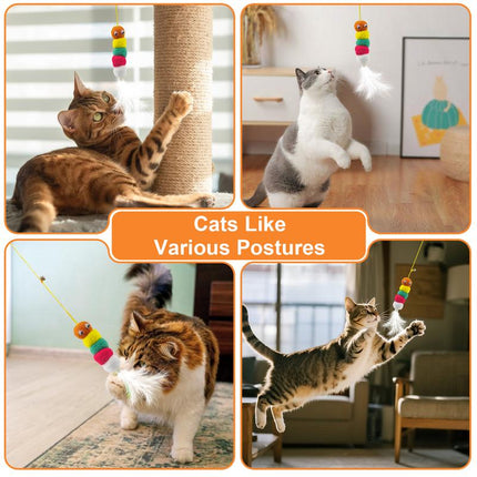 SPOVEN Pet Stress Relief Toys for Cats,Rechargeable Interactive Hanging Door Cat Toy, Automatic Electric Flying Bird Cat Toy for Hunting Exercising Eliminating Boredom, for All Breeds