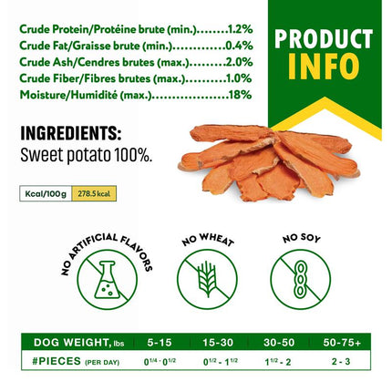 Sweet Potato Dog Treats Chips - All Natural Pet Snack Chews Training