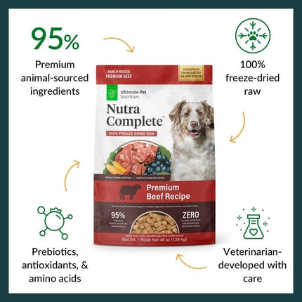 Nutra Complete Premium Beef Recipe Adult Dog Food - 100% Freeze-Dried Raw Nutrition