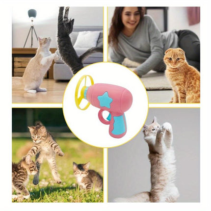 15Pcs Cat Fetch Toy with Colorful Flying Propellers Set Cat Playing Interactive Cat Toys for Cat Kitten Chasing Exercise