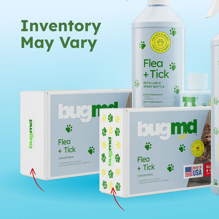 Bugmd Flea & Tick Concentrate (3.7 Oz, 2-Pack) – Plant-Based Formula for Pet Areas, Safe for Use around Dogs