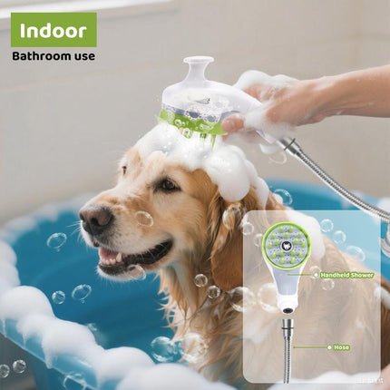 MALFT PET 3-In-1 Pet Shower Kit,High Pressure Cleaner Nozzle,Pet Bathing Grooming Accessories,Deshedding Nozzle,Suitable for Pets,Home and Outdoor Use