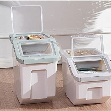 Food Storage Container 20Lb, Large Airtight Pet Food Containers, Dog Food Bin with Scoop, Measuring Cup for Storage Pet Dog Cat Food Supplies - Grey