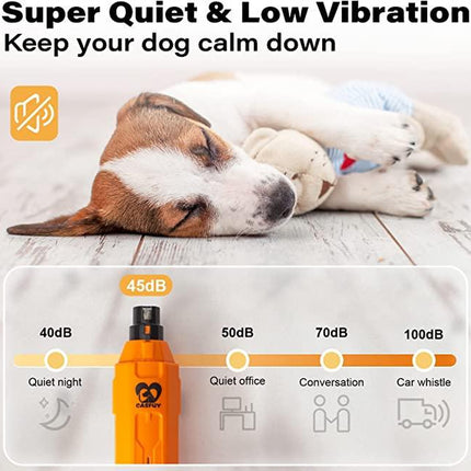 Newest Dog Nail Grinder - Enhanced Pet Nail Grinder Super Quiet Electric Rechargeable Dog Nail Trimmer for Small Medium Large Dogs