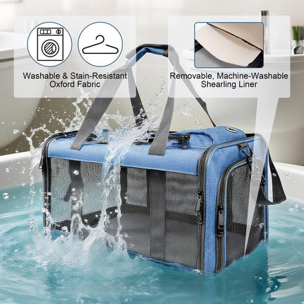 Calming Pet Carrier for Small Dogs & Cats, a Travel Solution with a Safety Clip for Harnesses. Vet Ready & Includes 2 Free Bonus Gifts.