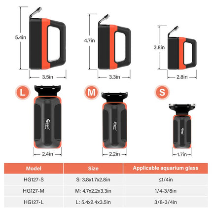 Hygger Fish Tank Magnetic Glass Cleaner Two Detachable Algae Scraper for Aquarium Fish Tank，Floating Scrubber Brush Glass Algae Magnet Cleaning Tool for Small Medium Large Aquariums Tank