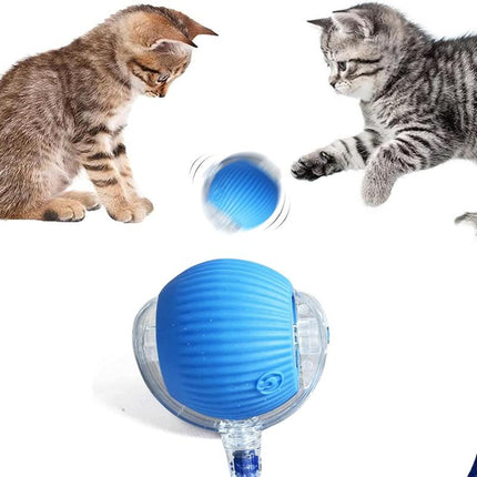 Upgraded Version 2025 Intelligent Interactive Electric Cat Toy Ball Indoor - Automatic Wake-Up Function, Automatic Rolling, Super Avoiding Sensitive Obstacles, Releasing Unlimited Cat Entertainment (Blue)