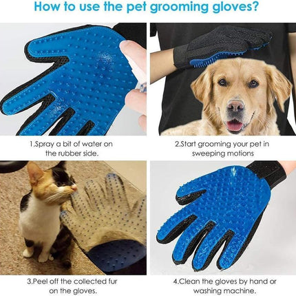 A+Pet Hair Remover Glove - Gentle Pet Grooming Glove Brush - Deshedding Glove - Massage Mitt with Enhanced Five Finger Design - Perfect for Dogs & Cats with Long & Short Fur - 1 Pack (Right-Hand), Removal Cleaning Tools