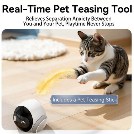 Pawpal Orbit: Smart Self-Charging Pet Camera with 1080P HD, Phone Control, Laser Fun & Voice Chat for Remote Play with Cats and Dogs Pet Cam with Night Vision Indoor Movable