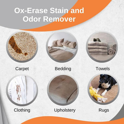 Odorcide Ox Erase Pet Urine Carpet Cleaner Stain Remover Concentrate – Pet Stain and Odor Remover - Safe, Non-Enzymatic Formula, (1 Gallon)