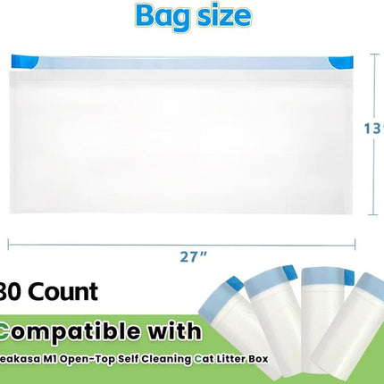 80 Count Litter Bags Compatible with Autoscooper 11 and Neakasam1 Open-Top Self-Cleaning Cat Litter Box, 4 Rolls Cat Litter Waste Receptacles Bags (80 Count)