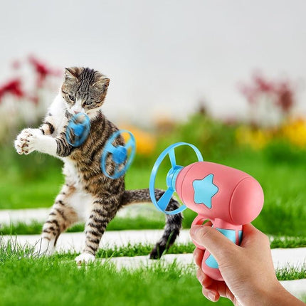 15Pcs Cat Fetch Toy with Colorful Flying Propellers Set Cat Playing Interactive Cat Toys for Cat Kitten Chasing Exercise