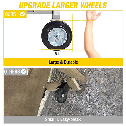 Aivituvin-Air96 Extra-Large Chicken Coop with Big Wheels for 6-8 Chickens