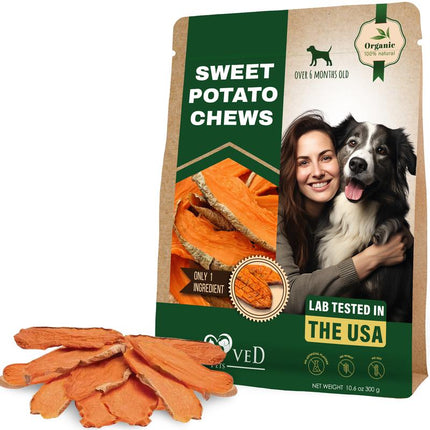 Sweet Potato Dog Treats Chips - All Natural Pet Snack Chews Training