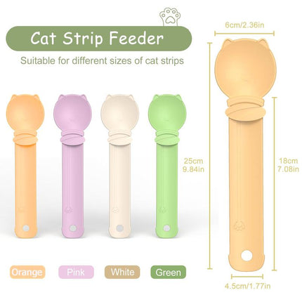 4 Pack Cat Strip Feeder Spoon Cat Wet Treats Dispense Spoon, Cat Stripe Squeeze Spoon, Pet Supplies Cat Food Spoon for Cat Liquid Snack Lickable Cat Feedingcat Bar Squeeze Spoon | | Multifunctional Lickable Wet Cat Treat Dispenser Spoon for Cats