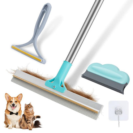 Carpet Rake for Pet Hair Removal(3 Pack), Dog Cat Fur Remover Scraper Broom, 52.7” Adjustable Cat Dog Carpet Rake, Hair Removal Rake, Lint Remover Cleaner Toolsfor Rugs, Mats, Couch, Furniture