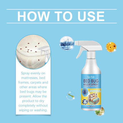 Jue-Fish Bedbug Spray Killer Bedbug Eliminator Dormitory Bed Bedroom Lice and Mite Spray Advanced Antibacterial Acting Low Odor，Targeting Bed Bugs and Kissing Bugs