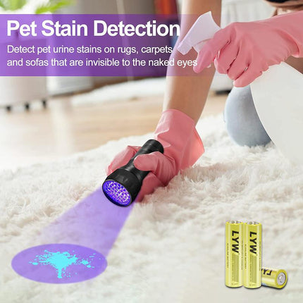 Vansky UV Flashlight Black Torch Light, 21 LED 395Nm Ultraviolet Blacklight Flashlight Mini Pet Urine Detector for Dog/Cat, Dry Stains, Resin Curing, Matching with Pet Odor Eliminator(Batteries Are Included)