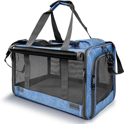 Calming Pet Carrier for Small Dogs & Cats, a Travel Solution with a Safety Clip for Harnesses. Vet Ready & Includes 2 Free Bonus Gifts.