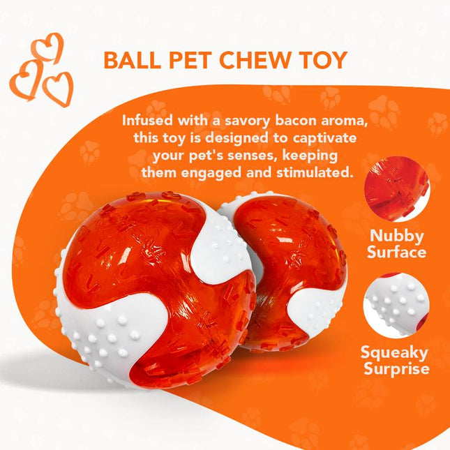 Rethink Pet Bacon Scented Ball Chew Toy, Durable and Fun Dog Toy Ball