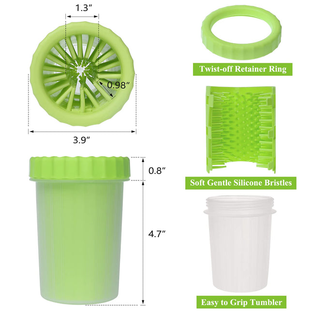 Dog Paw Washing Cup - 2 in 1 Green Foot Cleaner for Muddy Paws, Summer Pet Accessory and Equipment