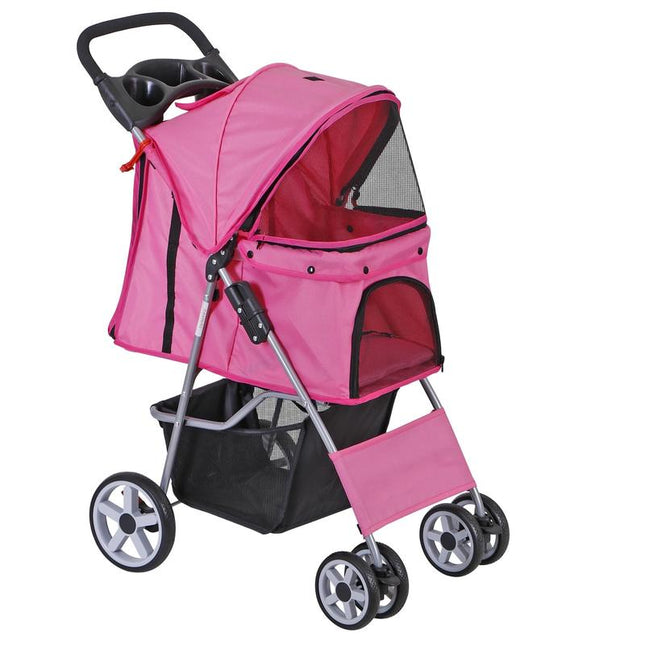 Segawe 4 Wheel Foldable Dog Pet Stroller - Pink