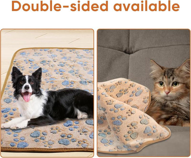 1 Pack 3 Waterproof Dog Blanket for Small Dogs, Washable Pet Blankets with Double -Sided Soft Warm Flannel Fleece, Reusable Puppy Pads for Dog Bed & Couch (M (30X20 Inch))