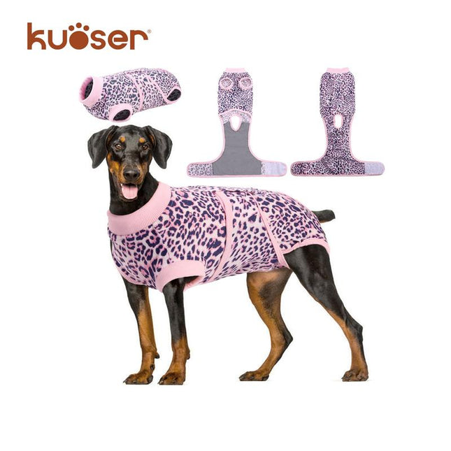 Kuoser Dog Surgery Recovery Suit, Recovery Suit for Female Male Dogs, Dog Onesie after Surgery Spay Neuter, Anti-Licking Pet Surgical Recovery Snugly Suit, Fuddle Wuddle Patch Puppy