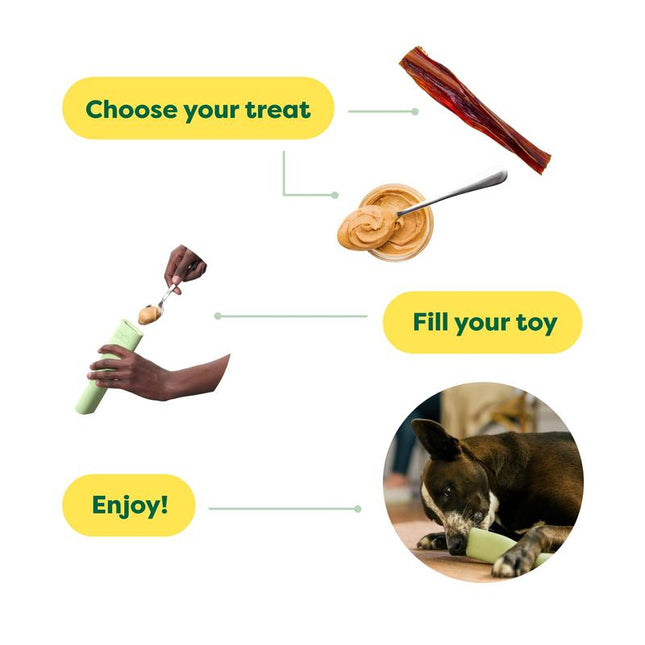 Earth Rated Dog and Puppy Enrichment Toy Natural Rubber Chew Stick for Small Medium & Large Dogs Durable Dishwasher Safe Ergonomic Design for Boredom Relief