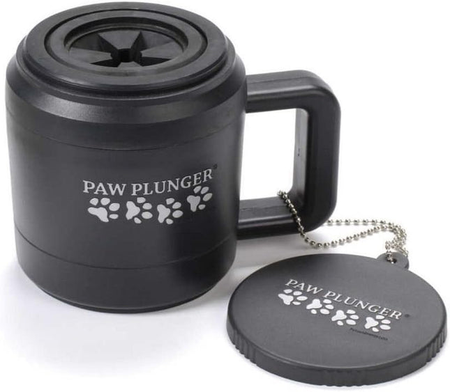 Paw Plunger – Dog Paw Cleaner - Dog and Puppy Essentials - Portable Dirty Paw Washer - Ideal for Medium Dogs - Black