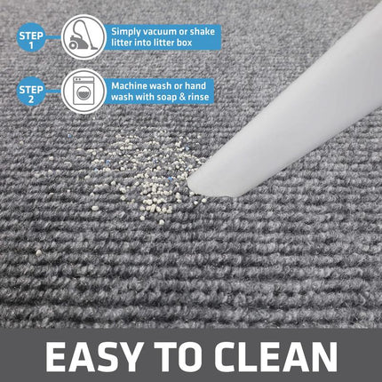 Drymate Premium Ridged Litter Trapping Mat (NEW & IMPROVED MATERIAL), Traps Litter Box Mess - Absorbent, Waterproof, Urine-Proof, Soft on Paws, Trimmable, Machine Washable (USA Made)