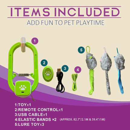 Electric Cat Teaser, Rechargeable Interactive Cat Toy, Upgraded Dual Mode, Irregular Rocking & 360° Spinning with Remote, Door Clip Design, Stimulates Mind & Body, Motion Activated, Cat Toys, Cat Stuff